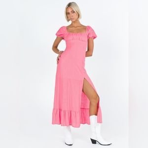 Princess Polly Zella Puff Sleeve Ruffle Hem Midi Dress Women's 4US Cottagecore